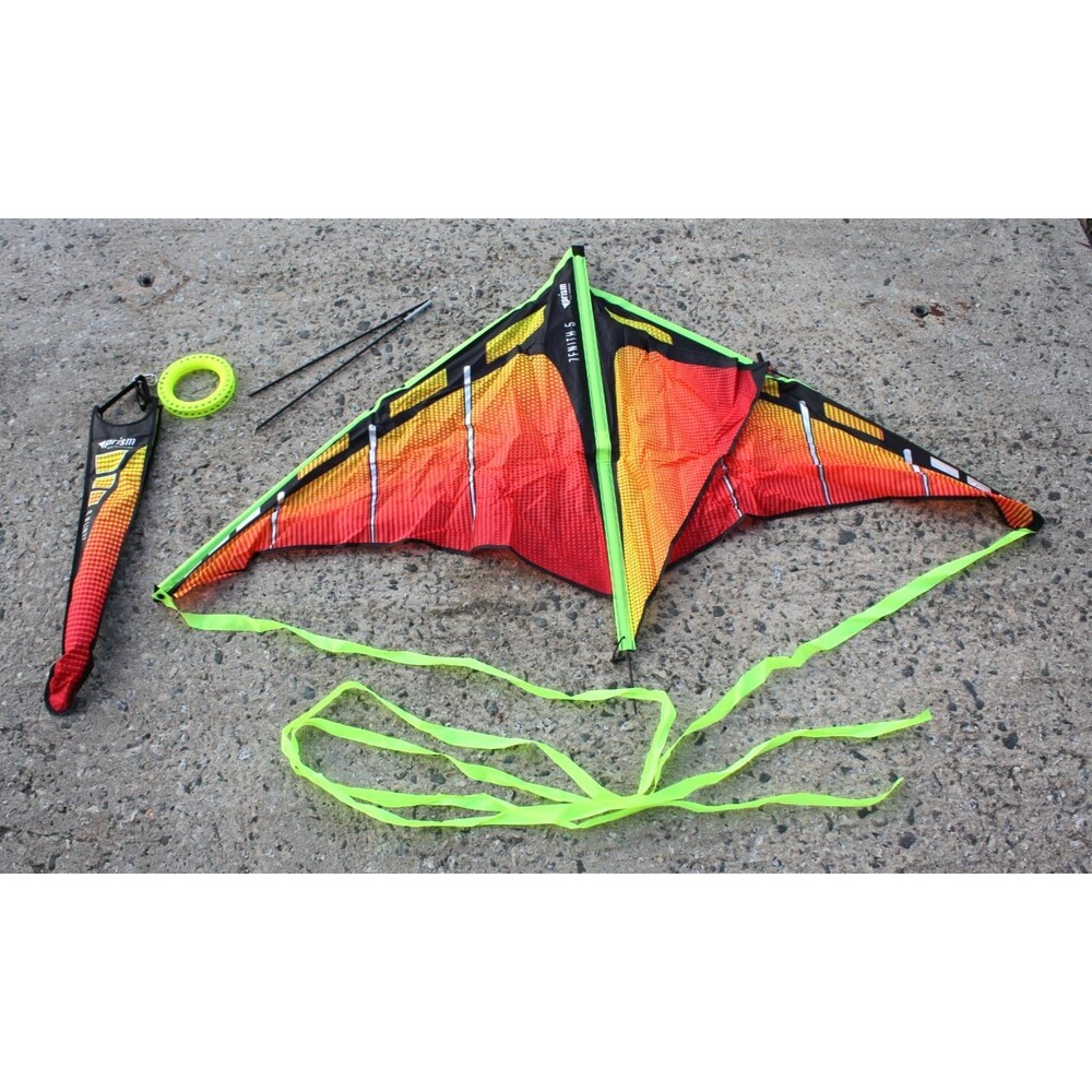 Prism Zenith 5 Single Line 5ft Travel Delta Kite - Infrared Yellow Orange String